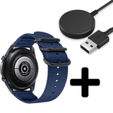 Strap-it GW5 - nylon gesp band (blauw) + Oplader - Batch 2 (06-2023)