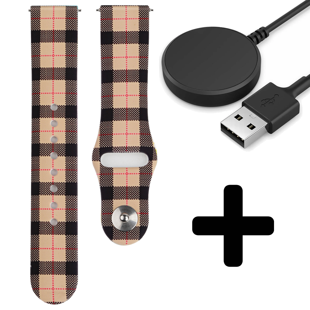 Strap-it Strap-it Nude Diamond Bandje geschikt voor Samsung Galaxy Watch 5 (40mm / 44mm / Pro) - Incl. Oplader geschikt voor Samsung Galaxy Watch 5 40 mm / 44 mm / Pro (oplaadkabel)