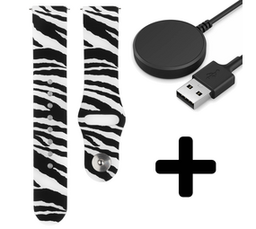Strap-it Wild Zebra GW5 - bandje + Oplader - Batch 2 (06-2023)