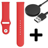 Strap-it GW5 - sport bandje (rood) + Oplader - Batch 2 (06-2023)