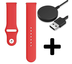 Strap-it GW5 - sport bandje (rood) + Oplader - Batch 2 (06-2023)