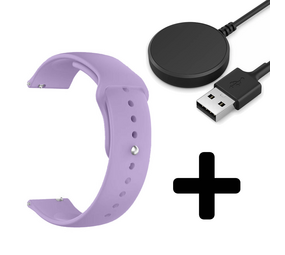 Strap-it GW5 - sport bandje (lichtpaars) + Oplader - Batch 2 (06-2023)