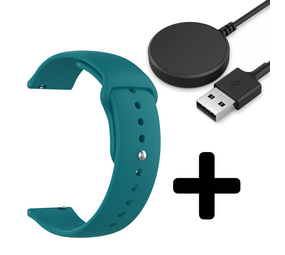 Strap-it GW5 - sport bandje (groen-blauw) + Oplader - Batch 2 (06-2023)