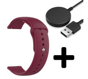Strap-it GW5 - sport bandje (Bordeaux) + Oplader - Batch 2 (06-2023)