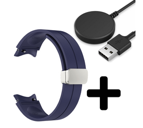 Strap-it GW5 - magnetische sport band (donkerblauw) + Oplader - Batch 2 (06-2023)