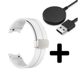 Strap-it GW5 - magnetische sport band (wit) + Oplader - Batch 2 (06-2023)