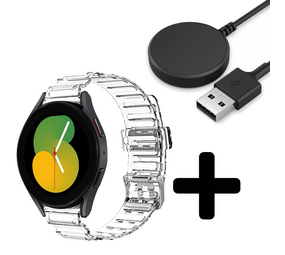 Strap-it GW5 - crystal bandje (transparant) + Oplader - Batch 2 (06-2023)