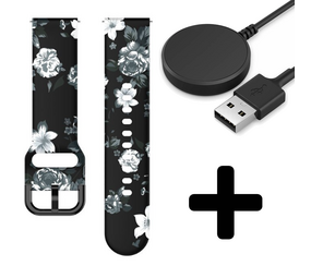 Strap-it Grey Flower GW5 - bandje + Oplader - Batch 2 (06-2023)