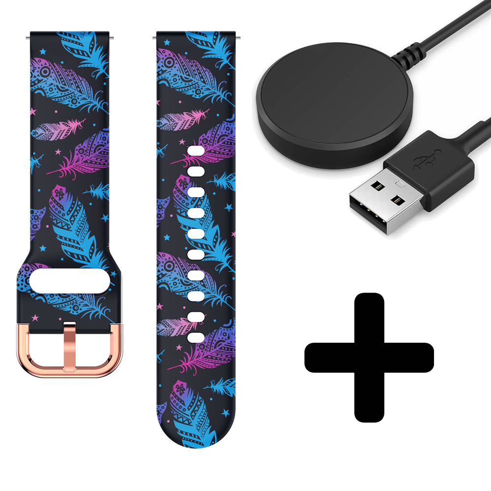 Strap-it Strap-it Funky Feather Bandje geschikt voor Samsung Galaxy Watch 5 (40mm / 44mm / Pro) - Incl. Oplader geschikt voor Samsung Galaxy Watch 5 40 mm / 44 mm / Pro (oplaadkabel) Strap-it Strap-it Funky Feather Bandje geschikt voor Samsung Galaxy Watch 5 (40mm / 44mm / Pro) - Incl. Oplader geschikt voor Samsung Galaxy Watch 5 40 mm / 44 mm / Pro (oplaadkabel)