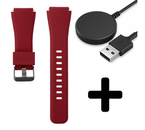 Strap-it GW5 - siliconen bandje (Bordeaux) + Oplader - Batch 2 (06-2023)