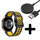 Strap-it GW5 - sport square bandje (zwart/geel) + Oplader - Batch 2 (06-2023)