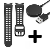 Strap-it GW5 - sport square bandje (zwart/grijs) + Oplader - Batch 2 (06-2023)