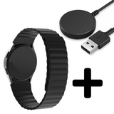 Strap-it GW5 - magnetisch siliconen bandje (zwart) + Oplader - Batch 2 (06-2023)