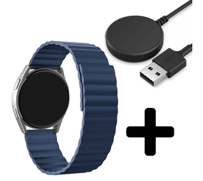 Strap-it GW5 - magnetisch siliconen bandje (blauw) + Oplader - Batch 2 (06-2023)