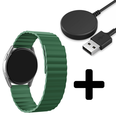 Strap-it Strap-it Bandje geschikt voor Samsung Galaxy Watch 5 (40mm / 44mm / Pro) bandje magnetisch siliconen bandje (groen) - Incl. Oplader geschikt voor Samsung Galaxy Watch 5 40 mm / 44 mm / Pro (oplaadkabel) Strap-it Strap-it Bandje geschikt voor Samsung Galaxy Watch 5 (40mm / 44mm / Pro) bandje magnetisch siliconen bandje (groen) - Incl. Oplader geschikt voor Samsung Galaxy Watch 5 40 mm / 44 mm / Pro (oplaadkabel)