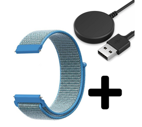 Strap-it GW5 - nylon band (blauw)  + Oplader - Batch 2 (06-2023)