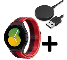 Strap-it GW5 - nylon band (cherry magenta) + Oplader - Batch 2 (06-2023)