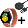 Strap-it Strap-it Bandje geschikt voor Samsung Galaxy Watch 5 (40mm / 44mm / Pro) bandje nylon band (pink pomelo) - Incl. Oplader geschikt voor Samsung Galaxy Watch 5 40 mm / 44 mm / Pro (oplaadkabel) Strap-it Strap-it Bandje geschikt voor Samsung Galaxy Watch 5 (40mm / 44mm / Pro) bandje nylon band (pink pomelo) - Incl. Oplader geschikt voor Samsung Galaxy Watch 5 40 mm / 44 mm / Pro (oplaadkabel)