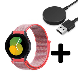 Strap-it GW5 - nylon band (neon pink) + Oplader - Batch 2 (06-2023)