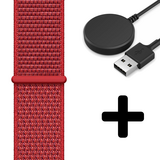Strap-it GW5 - nylon band (rood)  + Oplader - Batch 2 (06-2023)