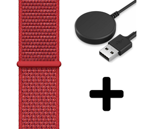 Strap-it GW5 - nylon band (rood)  + Oplader - Batch 2 (06-2023)