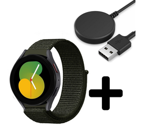 Strap-it GW5 - nylon band (donkergroen) + Oplader - Batch 2 (06-2023)