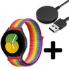 Strap-it Strap-it Bandje geschikt voor Samsung Galaxy Watch 5 (40mm / 44mm / Pro) bandje nylon band (regenboog) - Incl. Oplader geschikt voor Samsung Galaxy Watch 5 40 mm / 44 mm / Pro (oplaadkabel) Strap-it Strap-it Bandje geschikt voor Samsung Galaxy Watch 5 (40mm / 44mm / Pro) bandje nylon band (regenboog) - Incl. Oplader geschikt voor Samsung Galaxy Watch 5 40 mm / 44 mm / Pro (oplaadkabel)