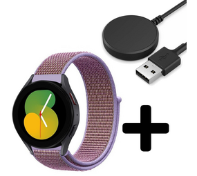 Strap-it GW5 - nylon band (lila) + Oplader - Batch 2 (06-2023)