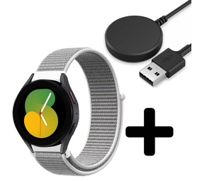 Strap-it GW5 - nylon band (zeeschelp) + Oplader - Batch 2 (06-2023)