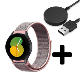 Strap-it GW5 - nylon band (pink sand) + Oplader - Batch 2 (06-2023)