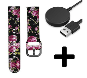 Strap-it Pink Flower GW5 - bandje + Oplader - Batch 2 (06-2023)
