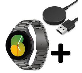 Strap-it GW5 - titanium bandje (grafiet) + Oplader - Batch 2 (06-2023)