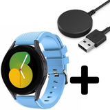 Strap-it GW5 - siliconen bandje (zandblauw) + Oplader - Batch 2 (06-2023)