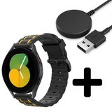 Strap-it GW5 - sport gesp band (zwart/geel) + Oplader - Batch 2 (06-2023)