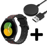 Strap-it GW5 - sport gesp band (zwart/rood) + Oplader - Batch 2 (06-2023)