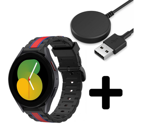 Strap-it GW5 - Special Edition Band (zwart/rood) + Oplader - Batch 2 (06-2023)