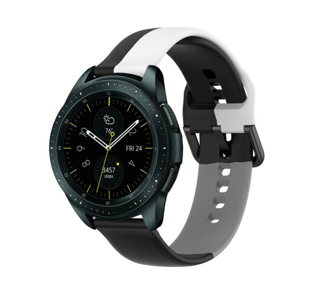 Strap-it Strap-it Bandje geschikt voor Samsung Galaxy Watch 5 (40mm / 44mm / Pro) bandje triple sport band (zwart-wit-grijs) - Incl. Oplader geschikt voor Samsung Galaxy Watch 5 40 mm / 44 mm / Pro (oplaadkabel) Strap-it Strap-it Bandje geschikt voor Samsung Galaxy Watch 5 (40mm / 44mm / Pro) bandje triple sport band (zwart-wit-grijs) - Incl. Oplader geschikt voor Samsung Galaxy Watch 5 40 mm / 44 mm / Pro (oplaadkabel)