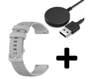 Strap-it GW5 - luxe siliconen bandje (grijs) + Oplader - Batch 2 (06-2023)