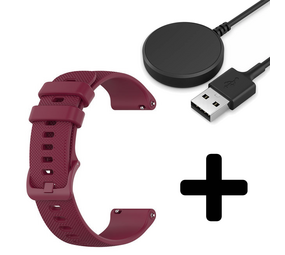 Strap-it GW5 - luxe siliconen bandje (donkerrood) + Oplader - Batch 2 (06-2023)