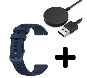 Strap-it GW5 - luxe siliconen bandje (donkerblauw) + Oplader - Batch 2 (06-2023)