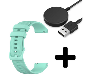 Strap-it GW5 - luxe siliconen bandje (aqua) + Oplader - Batch 2 (06-2023)