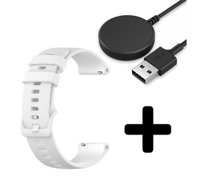 Strap-it GW5 - luxe siliconen bandje (wit) + Oplader - Batch 2 (06-2023)