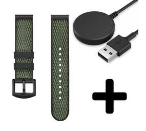 Strap-it GW5 - nylon hybrid bandje (groen) + Oplader - Batch 2 (06-2023)