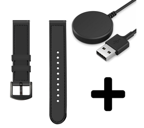 Strap-it GW5 - nylon hybrid bandje (zwart) + Oplader - Batch 2 (06-2023)