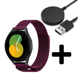 Strap-it GW5 - Milanese band (paars) + Oplader - Batch 2 (06-2023)