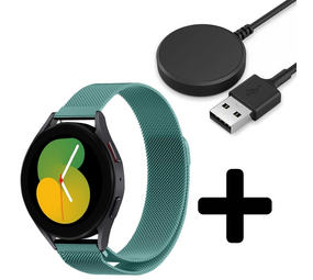 Strap-it GW5 - Milanese band (groen) + Oplader - Batch 2 (06-2023)