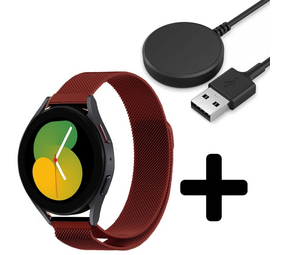 Strap-it GW5 - Milanese band (rood) + Oplader - Batch 2 (06-2023)