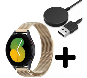 Strap-it GW5 - Milanese band (champagne) + Oplader - Batch 2 (06-2023)