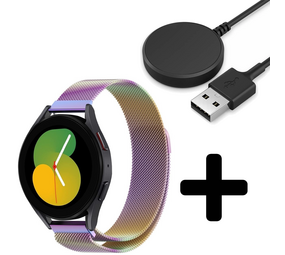 Strap-it GW5 - Milanese band (regenboog) + Oplader - Batch 2 (06-2023)