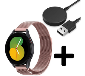 Strap-it GW5 - Milanese band (roze) + Oplader - Batch 2 (06-2023)